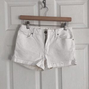 White jean denim shorts